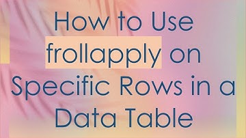 How to Use frollapply on Specific Rows in a Data Table