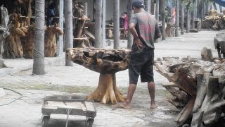 teak root dining table