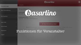 basarlino - Funktionen für Veranstalter