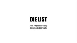 Java Tutorial List | Informatik Oberstufe, Informatik Abitur! [Deutsch]