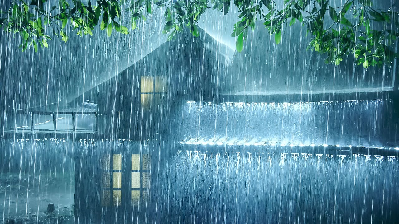 Solve the Problem of Insomnia with Heavy Rain | Rain Sounds & Gentle Thunder for Restful Sleep