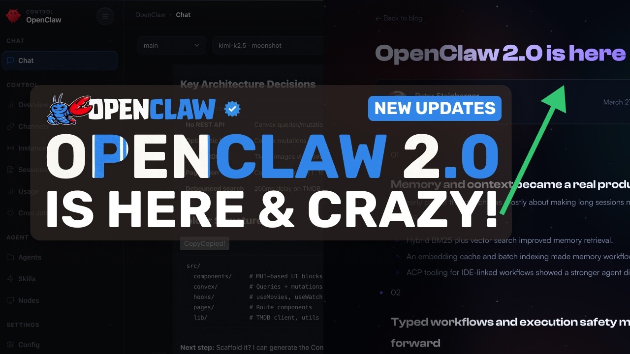 OpenClaw 2.0 (All New Updates Explained): These NEW UPDATES to OpenClaw is ACTUALLY CRAZY!
