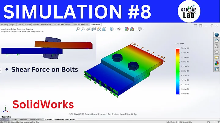 How to Calculate Shear Force on a Bolted Connection | FEA for beginners | SolidWorks Simulation