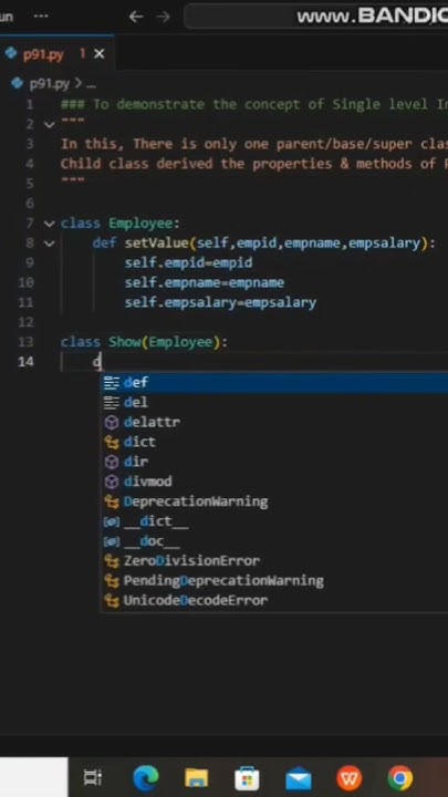 To demonstrate the concept of Single-level Inheritance in python - YouTube
