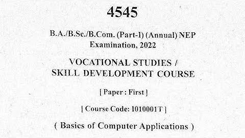 #previous year question paper vocational course NEP #basics of computer application #bsc #computer
