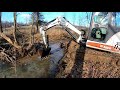 #17 Creek debris cleaning with mini excavator