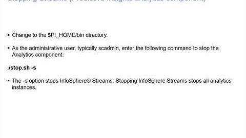 IBM Operation Analytics - Predictive Insights: Stopping Predictive Insights 1.3.5