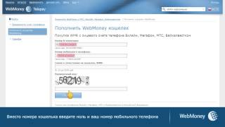 Пополнение WebMoney Check со счета мобильного