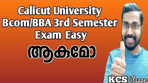 Calicut University Bcom/BBA 3rd Semester Exam Question Paper? Valuation?