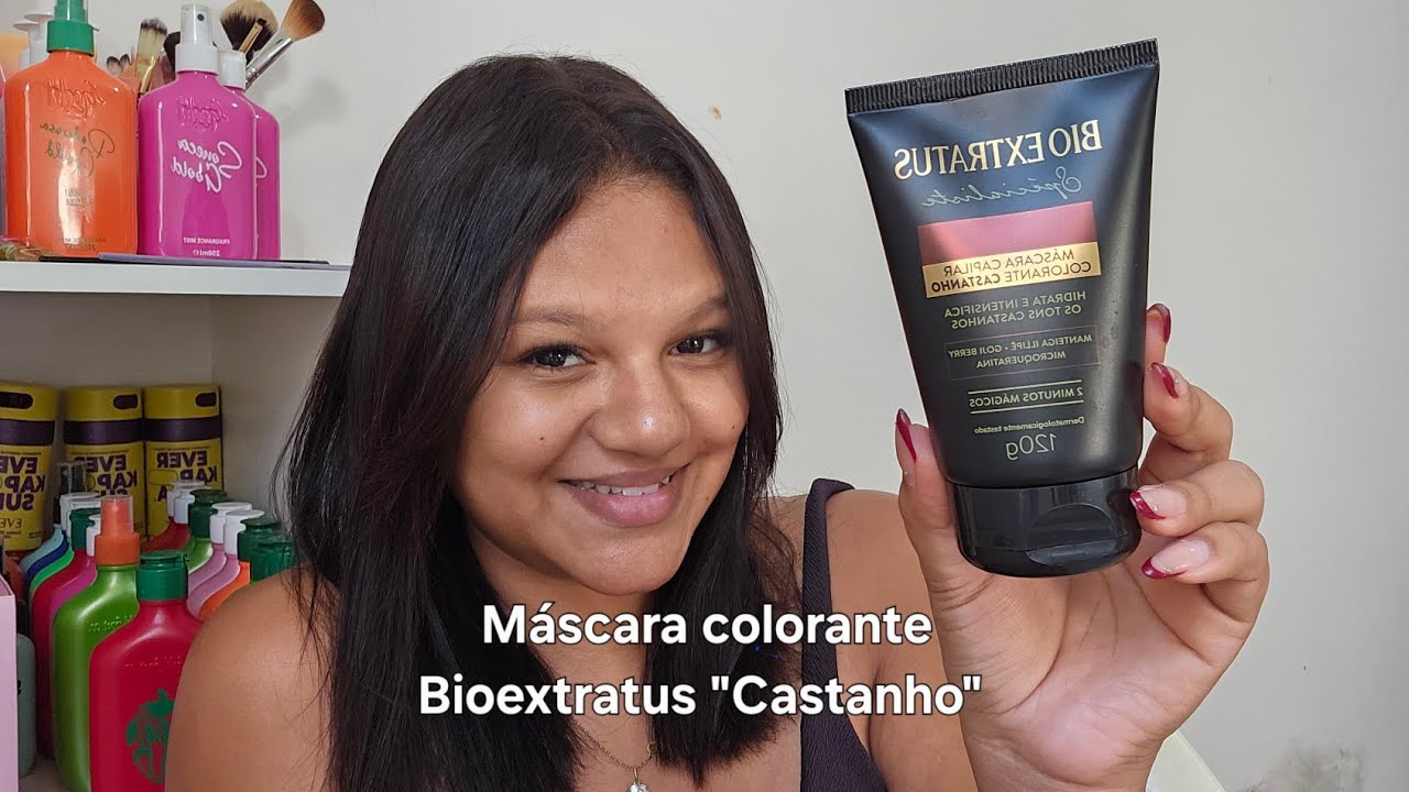 MÁSCARA COLORANTE BIOEXTRATUS (castanho) aplicação, dicas e resultado da 1° aplicação.
