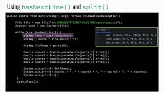 4. Using hasNextLine() and split() methods