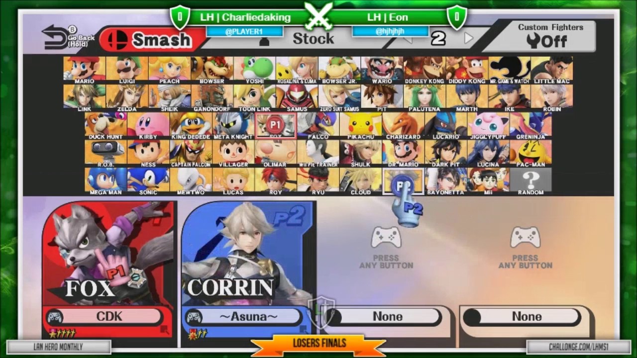 LAN Hero Monthly (Smash Factory) #1 - Charliedaking Vs Eon - Losers Finals