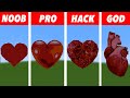 Pixel Art (NOOB vs PRO vs HACKER) Heart in Minecraft