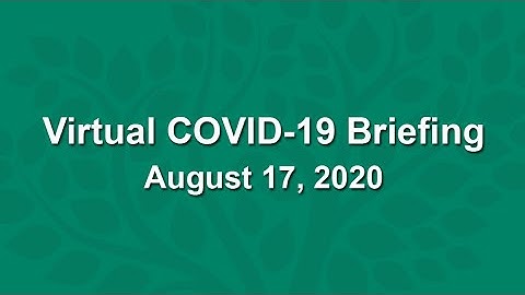 Virtual COVID-19 Briefing - August 17, 2020
