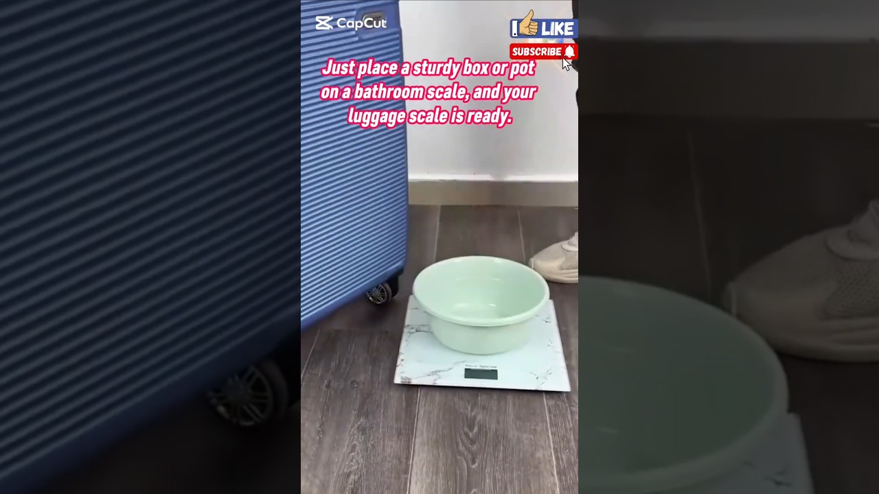Travel Hack: Weigh Luggage with a Bathroom Scale. 