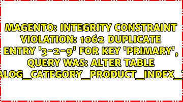 Integrity constraint violation: 1062 Duplicate entry 