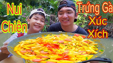 Tiên IQ Cùng Bé Phú Làm Món Nui Chiên Trứng Gà Xúc Xích Ăn Siêu Ngon Siêu Nhức Nách
