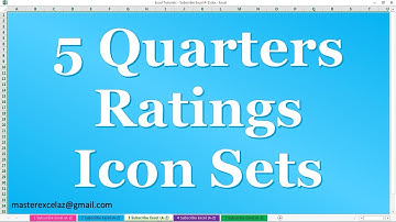 How to Create 5 Quarters Ratings Icon Sets using Conditional formatting in Excel 2016