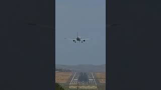 EXTREME Landing on windy runway of Madeira #shorts