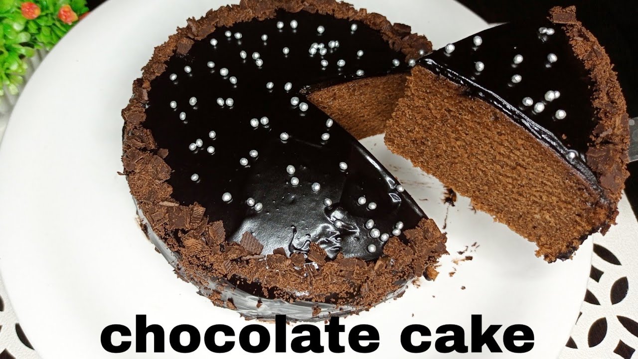 Easy Chocolate Cake Recipe | Eggless Chocolate Cake without Oven | Dark chocolate ganache cake