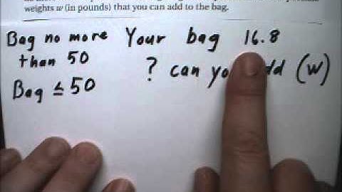 Inequality Story Problem 2 Airport Luggage - Tutor Algebra