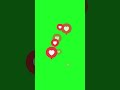 Floating like button in green screen | Hearts Live Streaming Reaction Animated On Green Screen