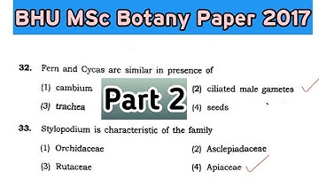 bhu msc botany entrance paper 2017 - Solved Paper - Part 1