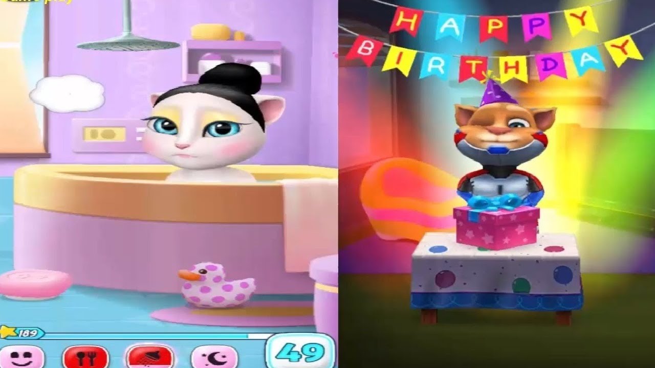 My Talking Angela Level 50 VS My Talking Tom Level 25