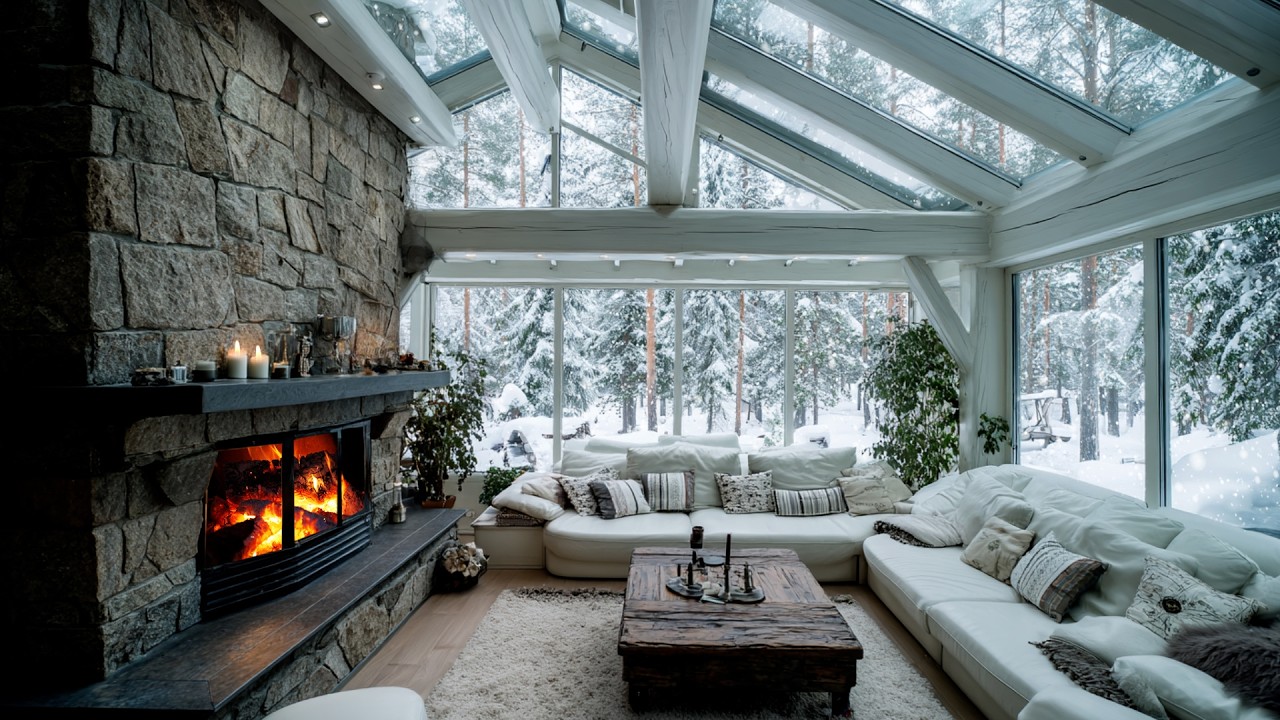 The Crackling Sound of Burning Wood in Winter | Relaxing, Good Sleep and Relieve Fatigue and Anxiety