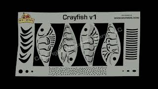 Crayfish Fishing Lure Airbrush Stencil v1 - Whitmore Farm LLC