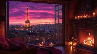 Romantic Paris Evening Jazz for Valentine's Day. Cozy Ambience with Fireplace and Best Jazz Playlist screenshot 5