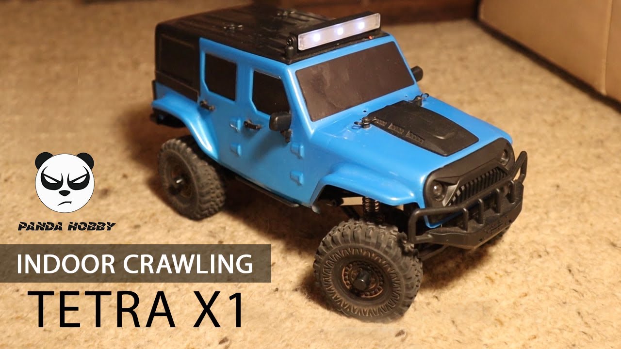 Indoor crawling with the Panda Hobby Tetra X1 Rock Crawler - YouTube