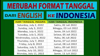 Merubah Format Tanggal English ke Indonesia di Excel