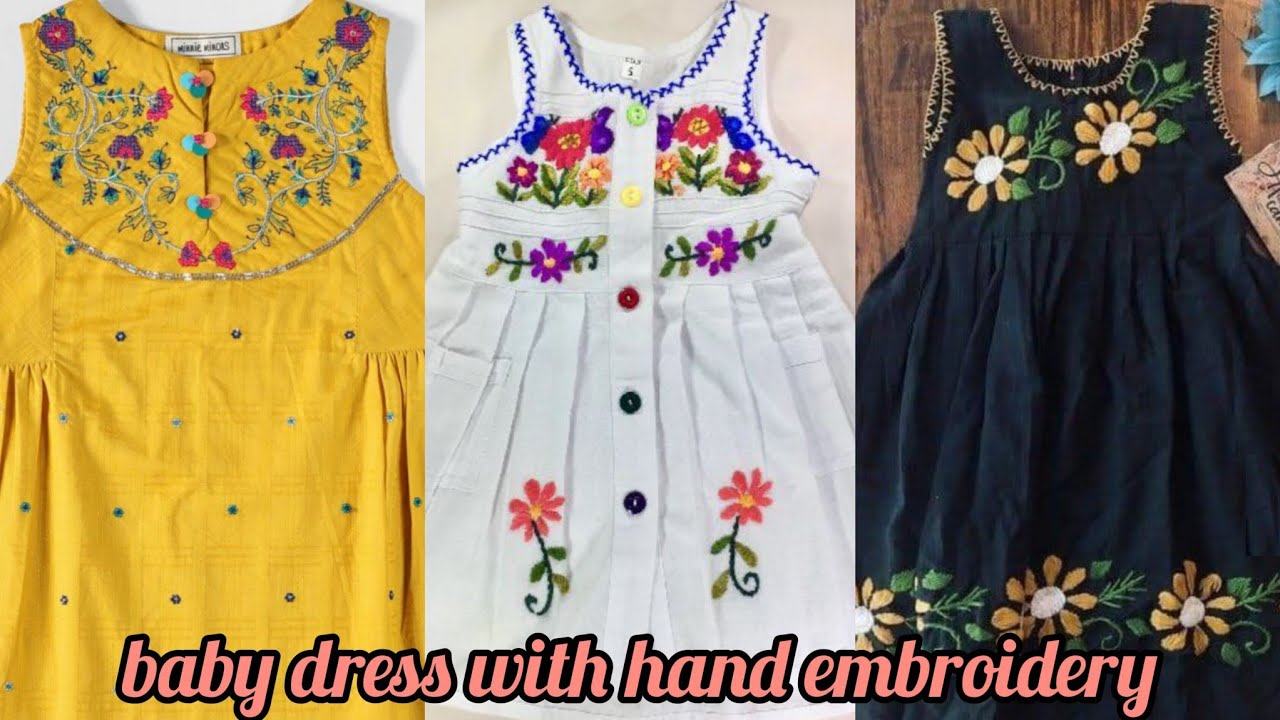 Baby girl hand embroidery dress designs ideas baby dress with hand