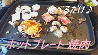 【母親と息子deごはん】 ホットプレート 焼肉 (牛・豚・カキ・エビ・広島焼き・野菜) ♪食べるだけ