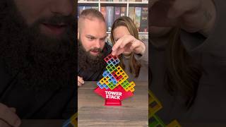 How Good Is Your Balance! Come Play Tower Stack With Us! #boardgames #couple #fun