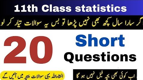 1st Year statistics Most important short Questions guess 2023 from chp 4,5,6,7