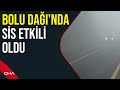 Bolu Dağı&#39;nda yoğun sis nedeniyle görüş mesafesi yaklaşık 20 metreye kadar düştü