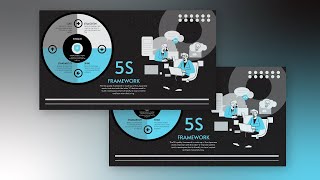 Create a Black Illustrations Style Strategic Analysis Template for 5S Framework