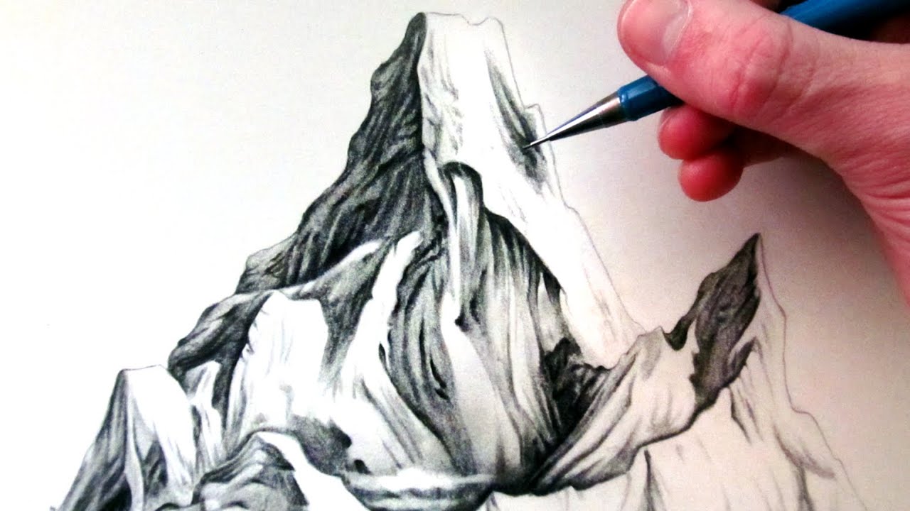 How To Draw Mountains Youtube