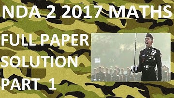 NDA 2 2017 Maths Paper Solution with Tricks Part 1