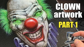 Airbrushing a Clown using AirShot Templates | Part 1