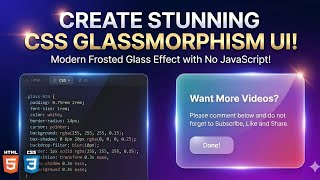 Glassmorphism card #1 design step by step with animation - CSS Tutorials