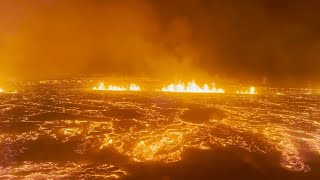 Iceland volcano eruption | Raw video