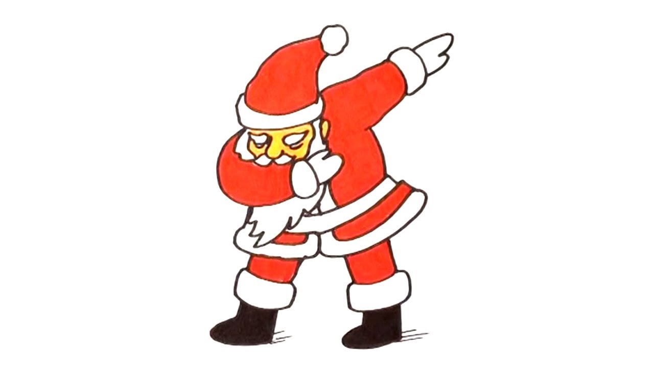 How To Draw Dabbing Santa Claus Real Easy Youtube