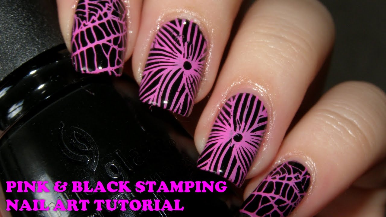 6. Black and Pink Nail Design on Dark Skin - wide 6