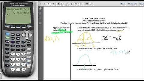 STA2023 Chapter 6 Video 8 Finding Measurements from Percentiles on the Normal Distribution