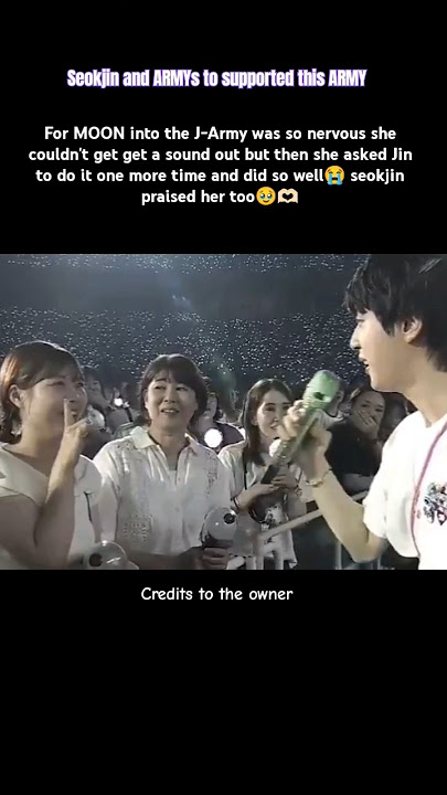 For MOON into the J-Army was so nervous she asked Jin..😭 seokjin praised her too🥹 #jin #shorts