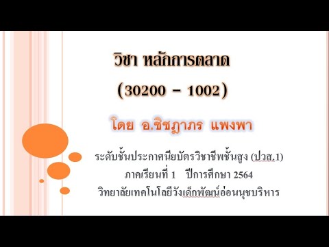 การเลือกตลาดเป้าหมาย  2022  เรื่อง การแบ่งส่วนตลาด การกำหนดตลาดเป้าหมาย สอนครั้งที่ 3