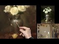 Time lapse Painting White Roses in a Silver Vase with Elizabeth Robbins
